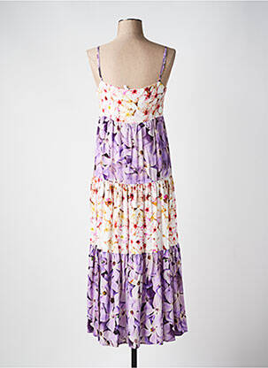 Robe longue manches bretelles ajustables fines bretelles violet DESIGUAL femme