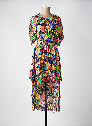 Robe longue manches courtes manches courtes noir DESIGUAL femme