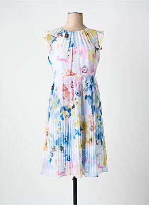 Robe mi-longue manches courtes manches courtes bleu COMMA, femme