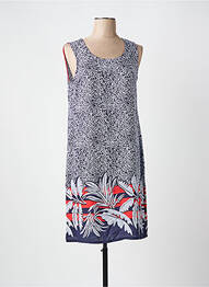 Robe mi-longue sans manche sans manche bleu MASSANA femme
