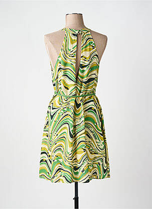 Robe mi-longue imprimé fantaisie sans manche vert FREEMAN T.PORTER femme