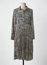 Robe mi-longue coupe fluide manches longues noir MOLLY BRACKEN femme