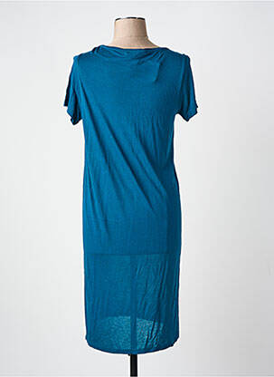 Robe mi-longue imprimé fantaisie manches courtes bleu NICE THINGS femme