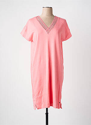 Robe mi-longue manches courtes manches courtes rose GARCIA femme