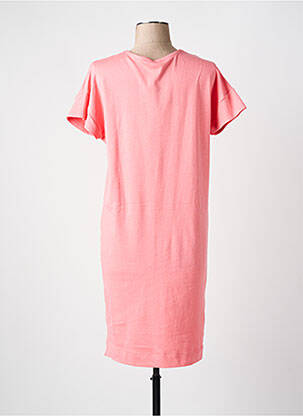 Robe mi-longue manches courtes manches courtes rose GARCIA femme