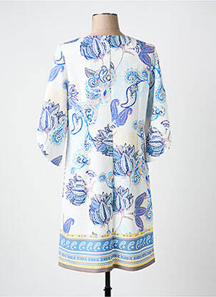 Robe mi-longue manches 3/4 manches 3/4 bleu COMMA, femme