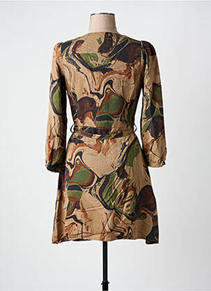 Robe courte manches longues manches longues marron DESIGUAL femme