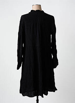 Robe mi-longue coupe fluide manches longues noir SEE U SOON femme