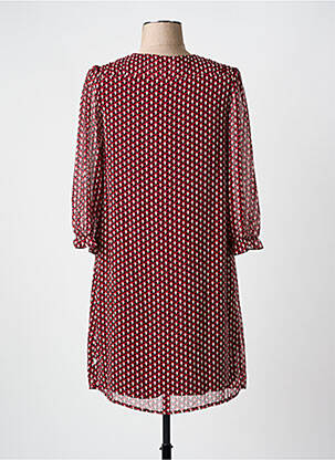 Robe courte coupe fluide manches 3/4 rouge FREEMAN T.PORTER femme