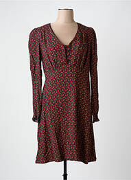 Robe mi-longue imprimé fantaisie manches longues rouge MOLLY BRACKEN femme