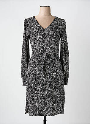 Robe mi-longue manches longues manches longues noir GARCIA femme