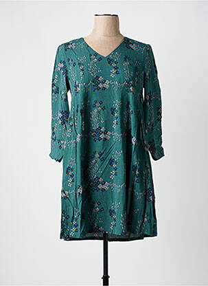 Robe courte manches longues manches longues vert SEE U SOON femme