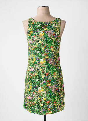 Robe courte fermeture zippée au dos fines bretelles vert DESIGUAL femme