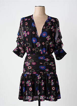Robe courte manches 3/4 manches 3/4 noir DESIGUAL femme