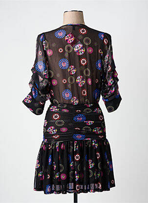 Robe courte manches 3/4 manches 3/4 noir DESIGUAL femme