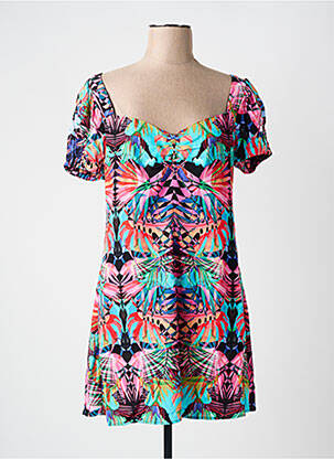 Robe courte manches courtes manches courtes rose DESIGUAL femme
