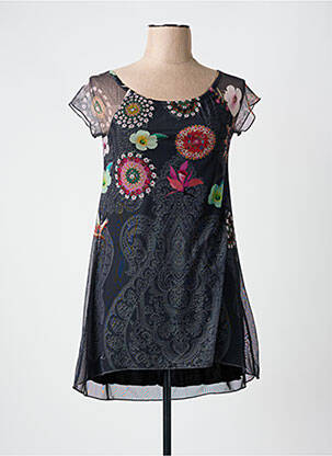 Tunique manches courtes légère et transparente gris DESIGUAL femme