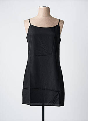 Robe courte col rond fines bretelles noir CHOKLATE femme