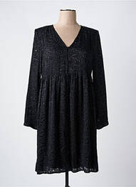 Robe courte manches longues manches longues noir LE TEMPS DES CERISES femme