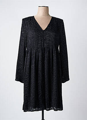 Robe courte manches longues manches longues noir LE TEMPS DES CERISES femme
