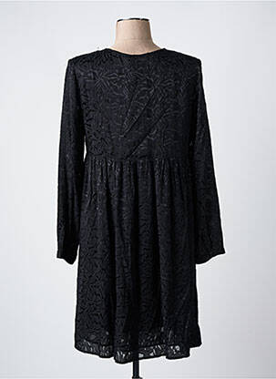 Robe courte coupe fluide manches longues noir LE TEMPS DES CERISES femme