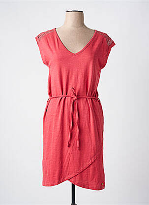 Robe mi-longue manches courtes manches courtes rose DEELUXE femme