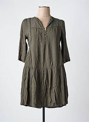 Robe courte manches 3/4 manches 3/4 vert SEE U SOON femme