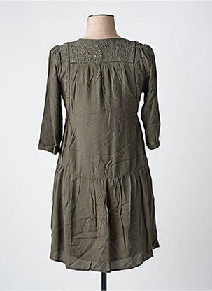 Robe courte coupe fluide manches 3/4 vert SEE U SOON femme