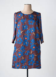 Robe courte manches 3/4 manches 3/4 marron SEE U SOON femme
