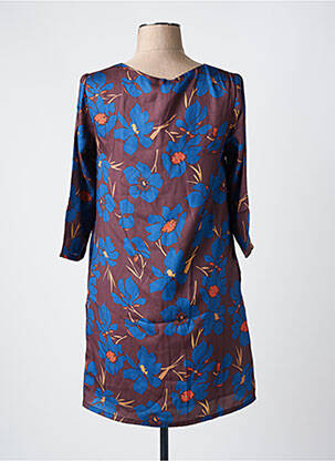 Robe courte manches 3/4 manches 3/4 marron SEE U SOON femme