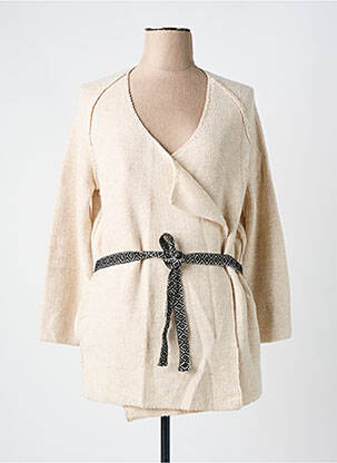 Gilet manches longues coupe cintrée beige SEE U SOON femme