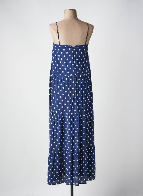 Robe longue manches bretelles ajustables fines bretelles bleu LE TEMPS DES CERISES femme