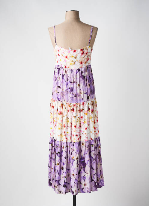 Robe longue manches bretelles ajustables fines bretelles violet DESIGUAL femme