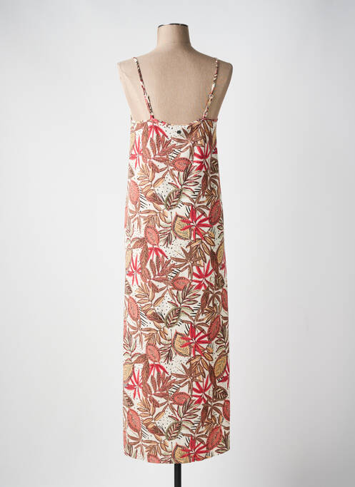 Robe longue manches bretelles ajustables fines bretelles marron GARCIA femme