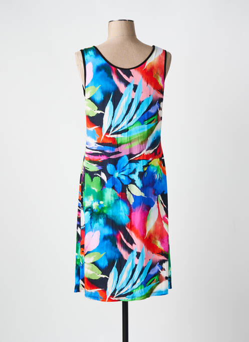 Robe mi-longue imprimé fleurs sans manche noir VANIA femme