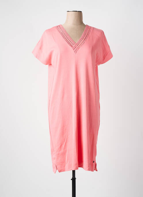 Robe mi-longue manches courtes manches courtes rose GARCIA femme