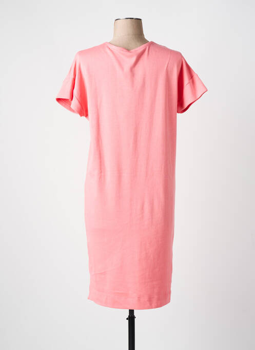 Robe mi-longue manches courtes manches courtes rose GARCIA femme