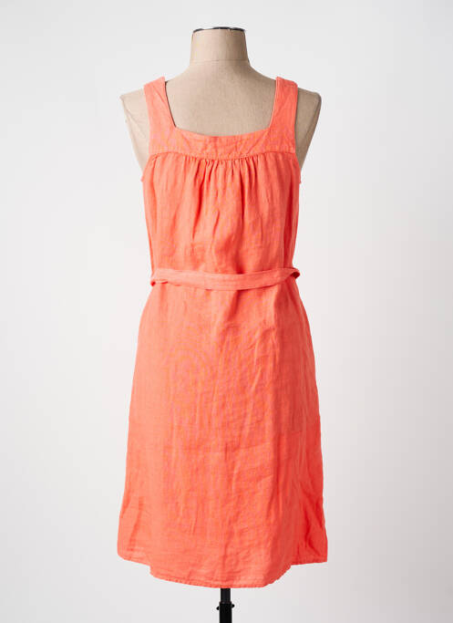 Robe mi-longue tissage crêpe fines bretelles orange SIGNE NATURE femme