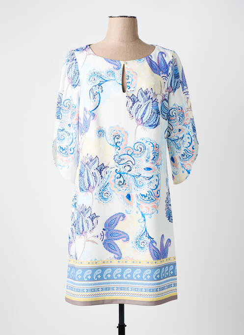 Robe mi-longue manches 3/4 manches 3/4 bleu COMMA, femme
