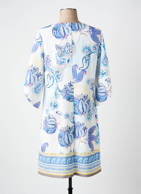 Robe mi-longue manches 3/4 manches 3/4 bleu COMMA, femme