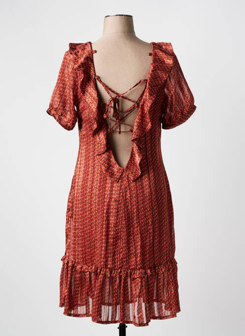 Robe mi-longue coupe fluide manches courtes orange MOLLY BRACKEN femme