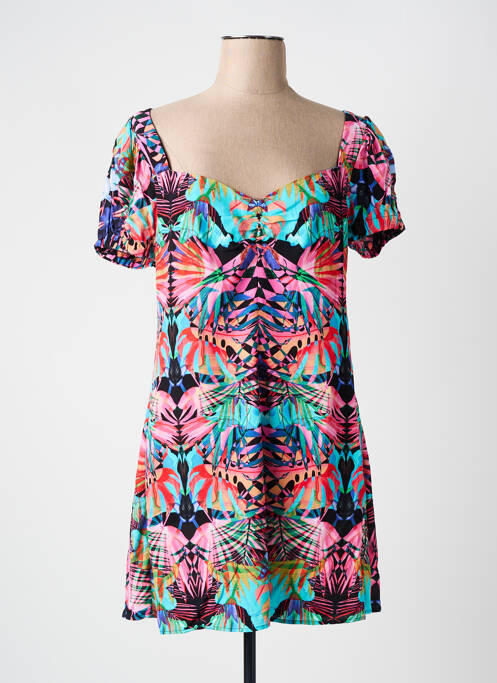 Robe courte manches courtes manches courtes rose DESIGUAL femme