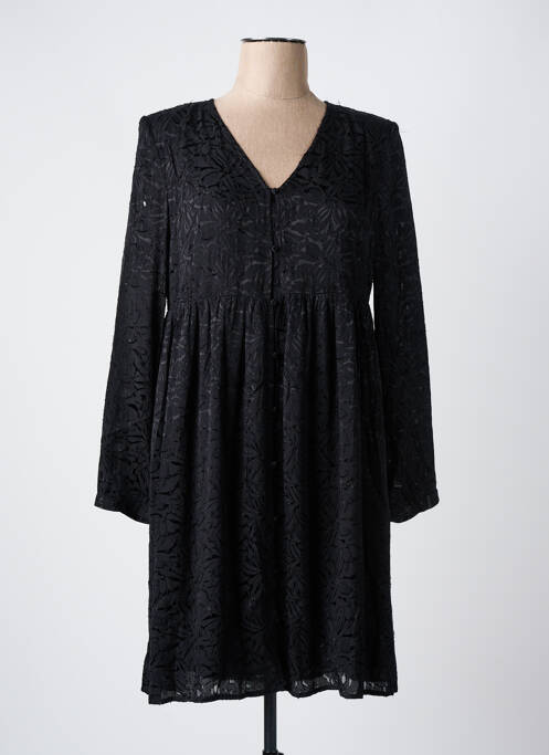 Robe courte manches longues manches longues noir LE TEMPS DES CERISES femme