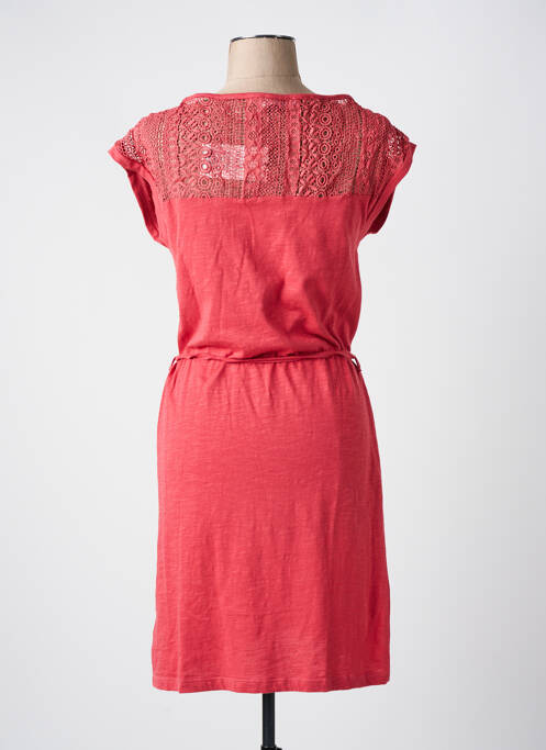 Robe mi-longue manches courtes manches courtes rose DEELUXE femme
