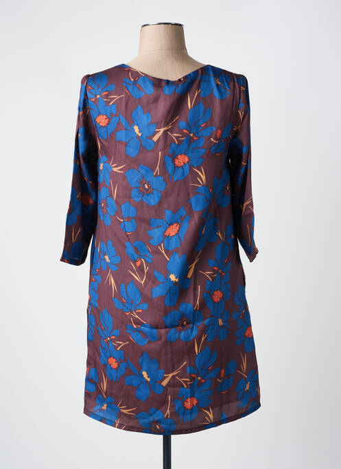 Robe courte manches 3/4 manches 3/4 marron SEE U SOON femme