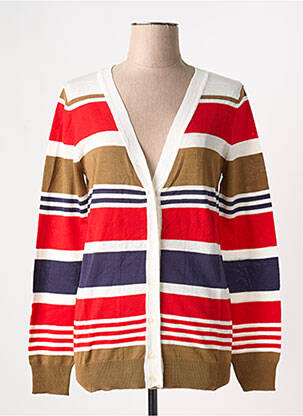 Gilet manches longues coupe cintrée rouge MY COLLECTION femme