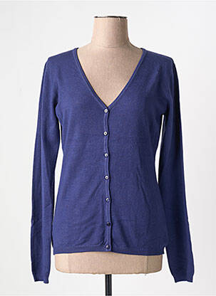 Gilet manches longues stretch bleu TRICOTONIC femme