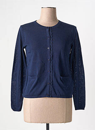 Gilet manches longues col rond bleu NICE THINGS femme