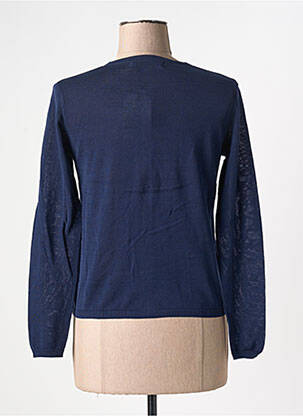 Gilet manches longues col rond bleu NICE THINGS femme