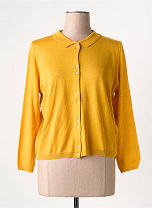 Gilet manches longues fermeture boutonnée sur le devant jaune RUE MAZARINE femme